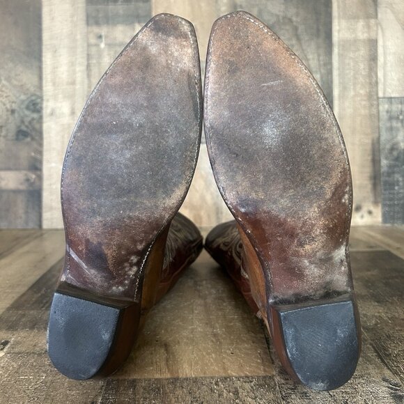 Lucchese N4561 Wingtip 1883 Western Brown Cowboy Boots Womens 8 B - Picture 6 of 12